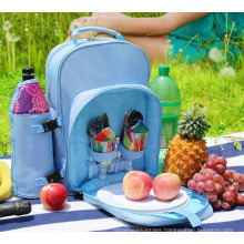 Picnic Backpack Bag for 2 Person with Cooler Bag Compartment Detachable Bottle/Wine Holder with Fleece Blanket